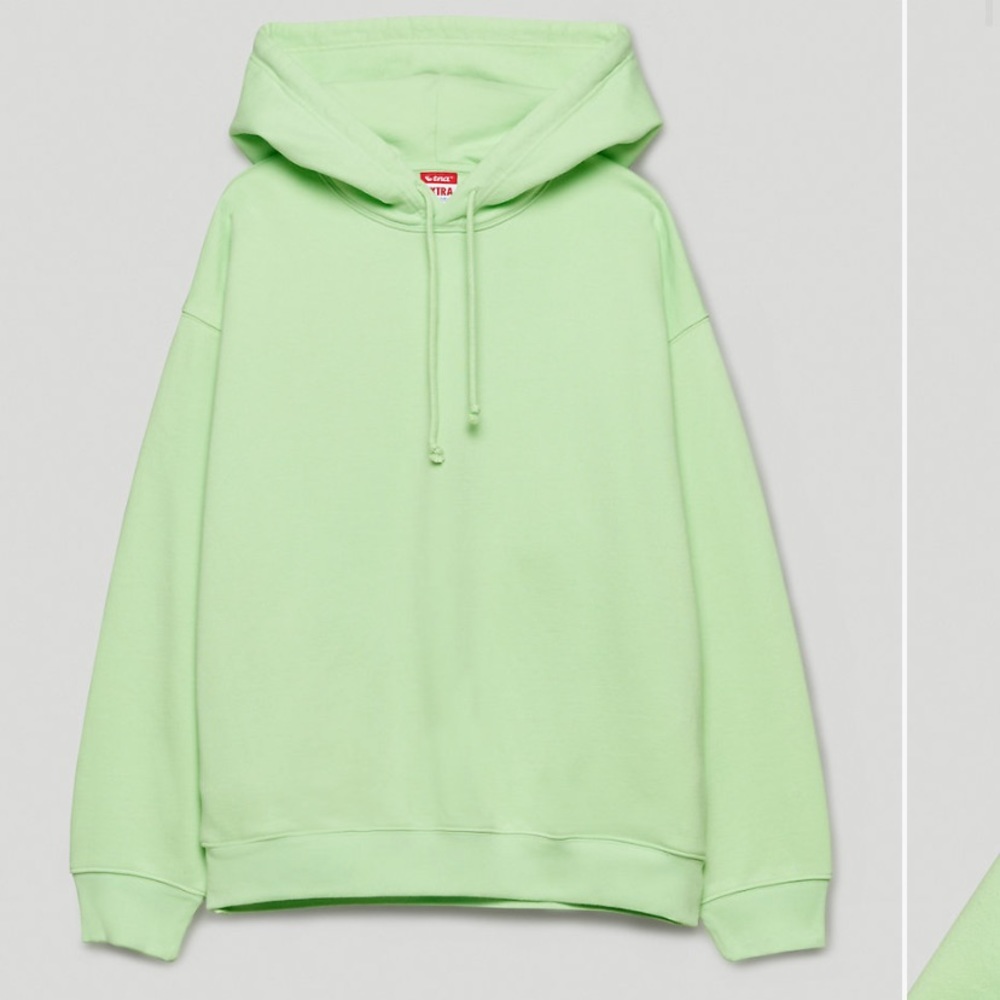 Extra fleece hoodie in mint green